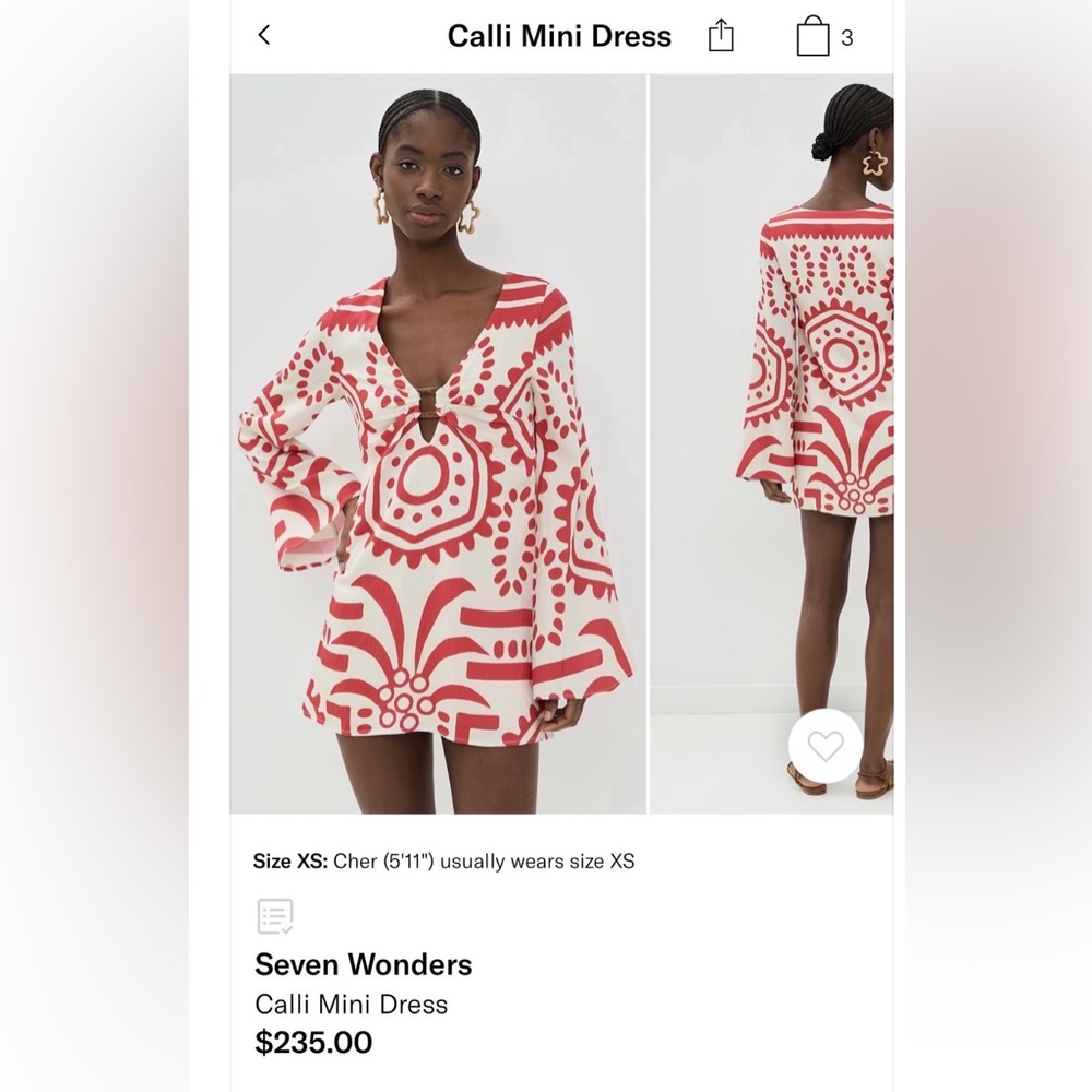 Seven Wonders Red and White Long Sleeve Dress
